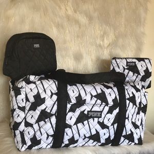 Victoria’s Secret Quilted Duffle w/ 2 Pouc…